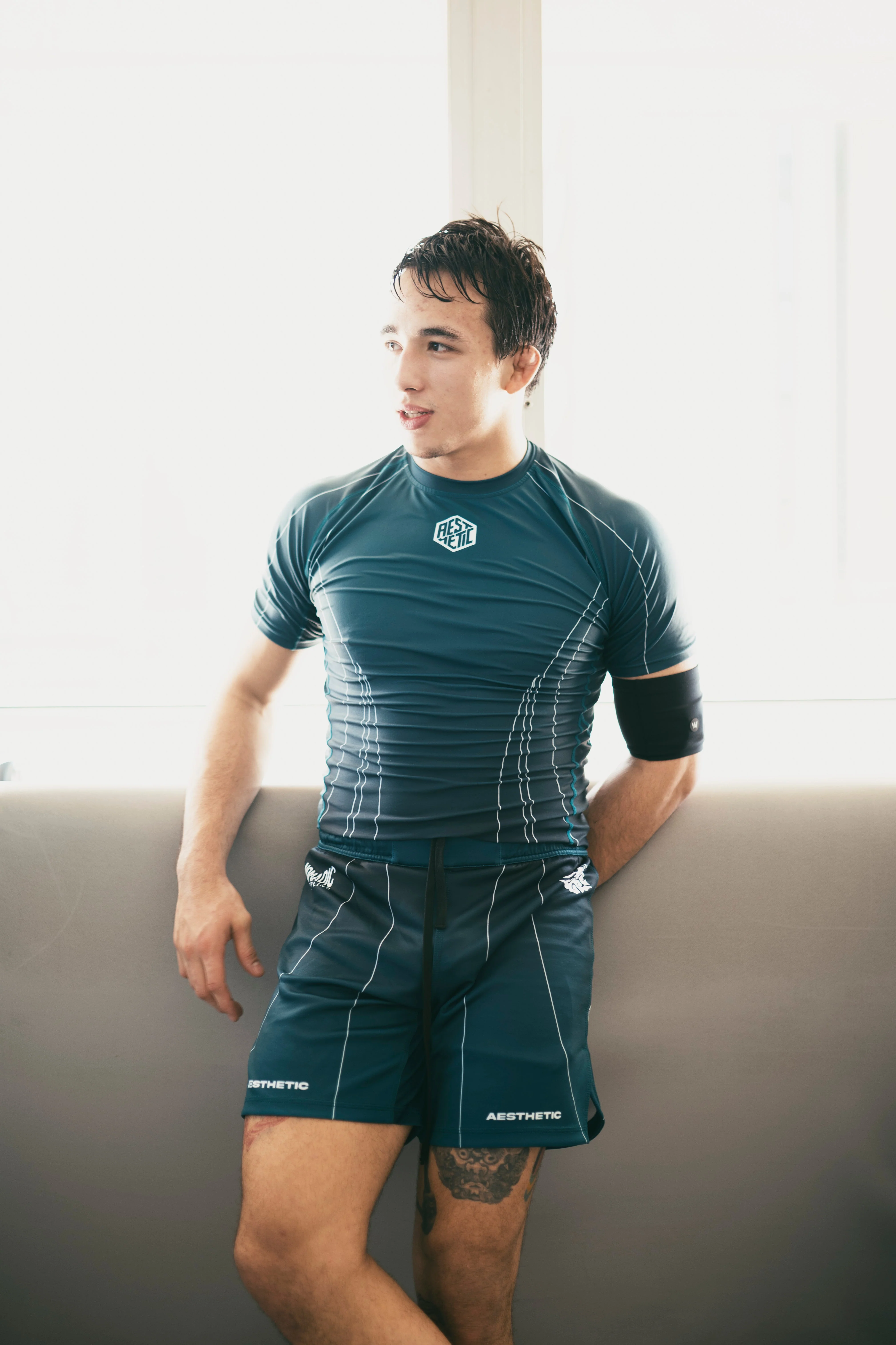 'Motion' Jozef Chen Combat Shorts (Castleton Green) - Image 3